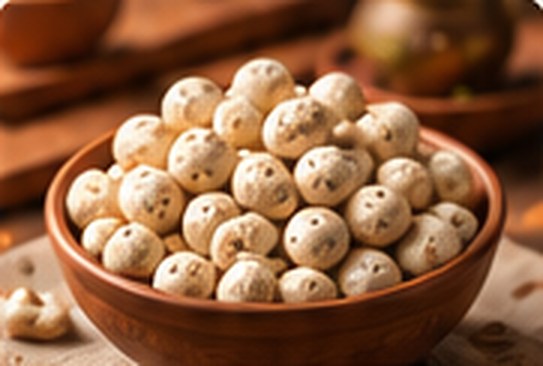 A bowl of roasted makhana